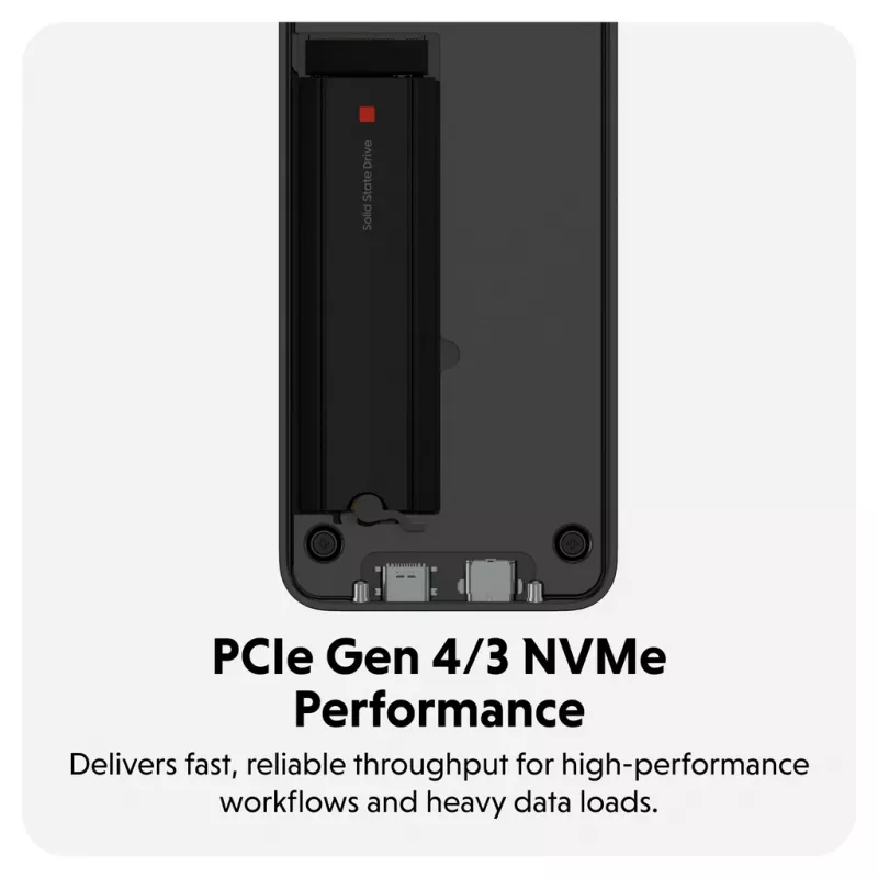 SSD dėklas Hyper HD2500GL M.2 PCIe SSD (USB4 Gen4, USB-C) Juodas
