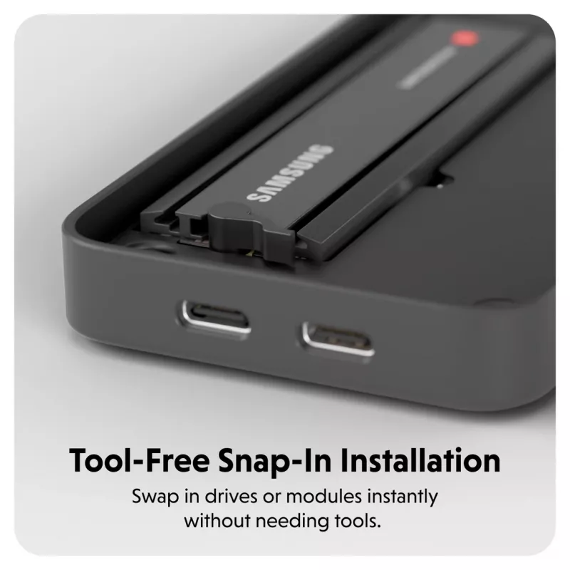 SSD dėklas Hyper HD2500GL M.2 PCIe SSD (USB4 Gen4, USB-C) Juodas