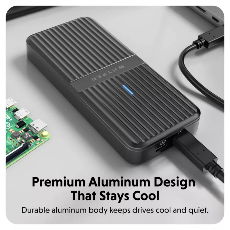 SSD dėklas Hyper HD2500GL M.2 PCIe SSD (USB4 Gen4, USB-C) Juodas