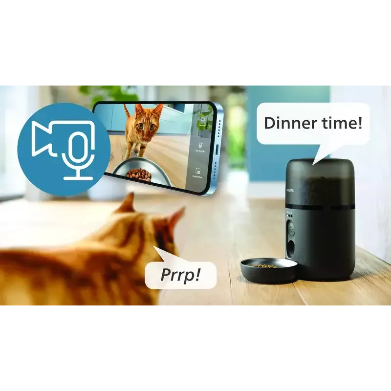 Automatinis gyvūnų šėrimo aparatas Philips 5000 serija PAW5320/02 su kamera, 4,5 L maisto ir vandens talpa, plastikinis korpusas, naudojimui patalpose