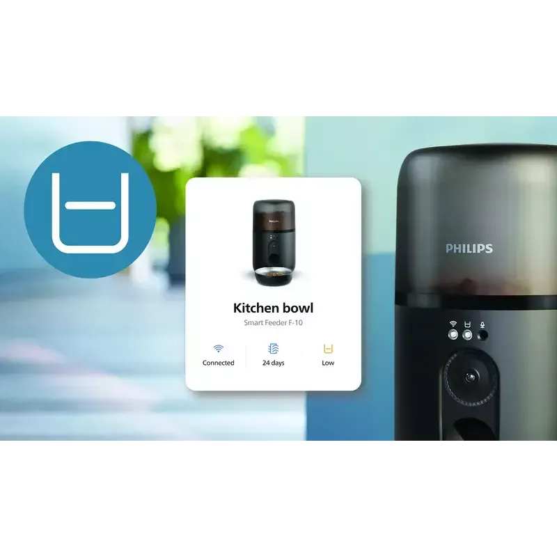 Automatinis gyvūnų šėrimo aparatas Philips 5000 serija PAW5320/02 su kamera, 4,5 L maisto ir vandens talpa, plastikinis korpusas, naudojimui patalpose