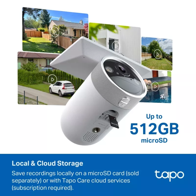 TP-Link Tapo C465 saulės energijos belaidė apsaugos kamera Ultra, 4K UHD, 850 nm, 512 GB