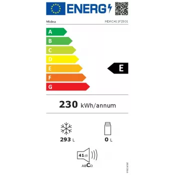 Šaldiklis skryninis Midea MDRC411FZE01 – 293 L, E energijos klasė, 14 kg/24h, baltas