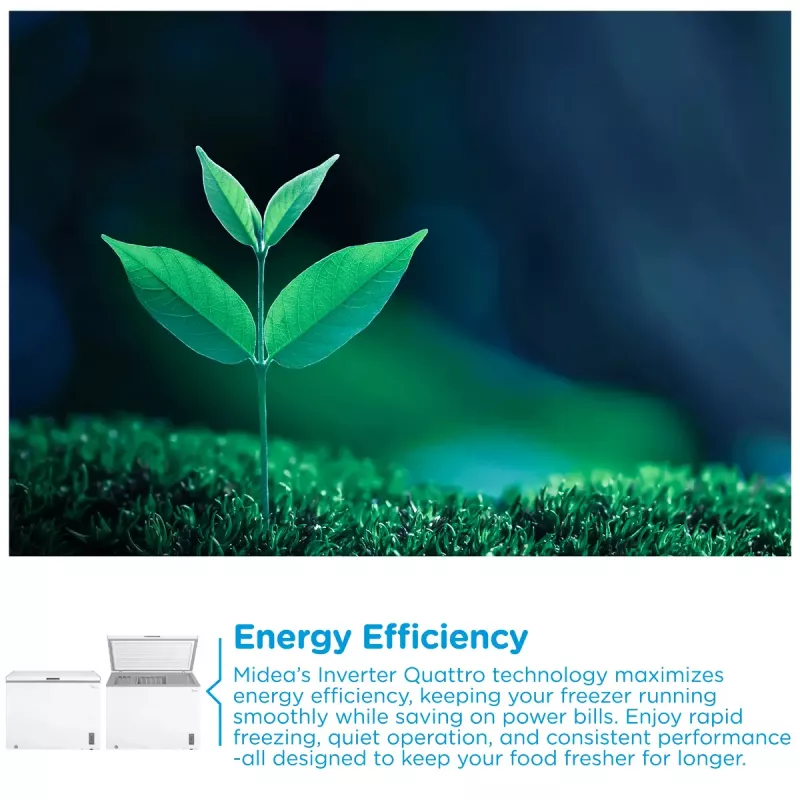 Šaldiklis skryninis Midea MDRC411FZE01 – 293 L, E energijos klasė, 14 kg/24h, baltas