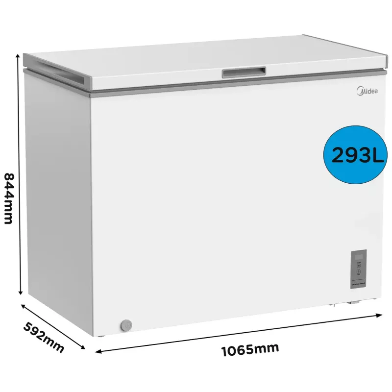 Šaldiklis skryninis Midea MDRC411FZE01 – 293 L, E energijos klasė, 14 kg/24h, baltas