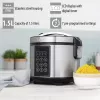 Multivirimo puodas Tristar RK-6132 — 1,5 l, 500 W, 7 automatinių programų, LCD, nerūdijantis plienas/juoda