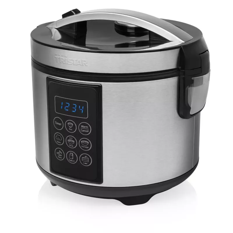 Multivirimo puodas Tristar RK-6132 — 1,5 l, 500 W, 7 automatinių programų, LCD, nerūdijantis plienas/juoda