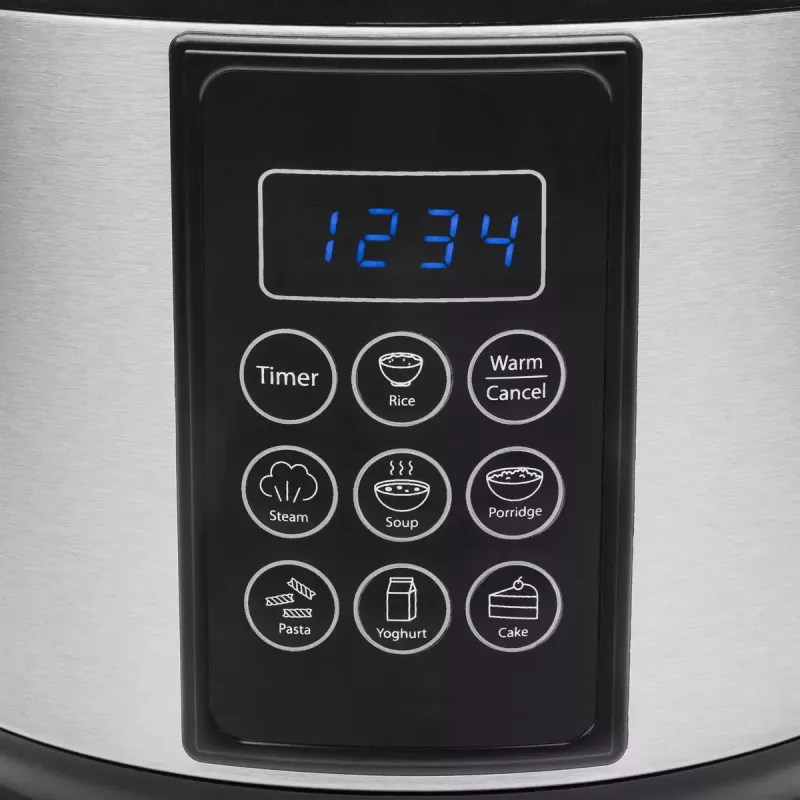 Multivirimo puodas Tristar RK-6132 — 1,5 l, 500 W, 7 automatinių programų, LCD, nerūdijantis plienas/juoda