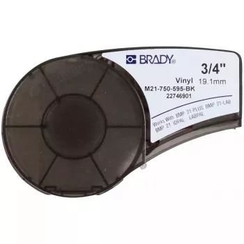 Lipni etiketė spausdintuvui Brady M21-750-595-BK – vinilinė, juoda, 1,91 cm x 6,4 m