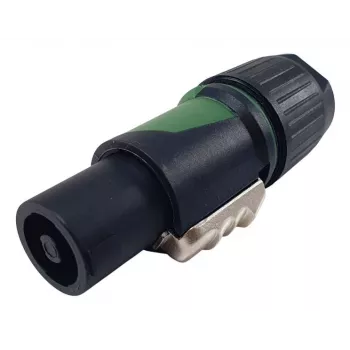 4 polių speakON kabelio jungtis EQUIP 4 polių moteriška, juoda, 22,5×22,5 mm, 30 g