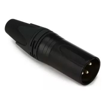 3 polių vyriškas XLR laido jungtis EQUIP 147930, juoda, 3 kontaktai, 19×19 mm, 28,8 g