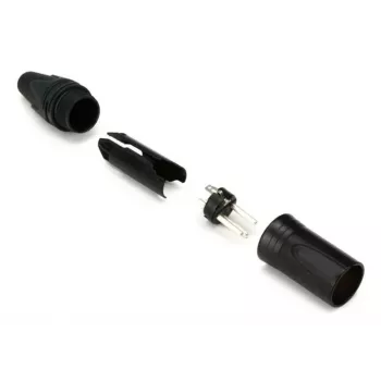 3 polių vyriškas XLR laido jungtis EQUIP 147930, juoda, 3 kontaktai, 19×19 mm, 28,8 g