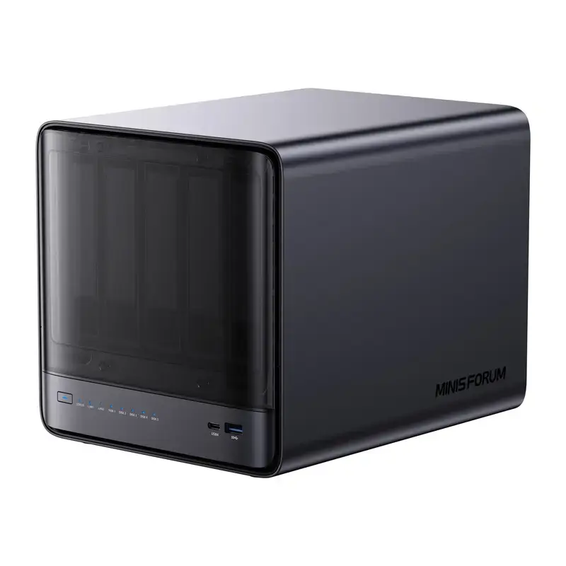 Mini-PC Minis Forum NAS N5 Pro AMD Ryzen AI 9 HX Pro 370, 32 GB RAM, 128 GB talpykla