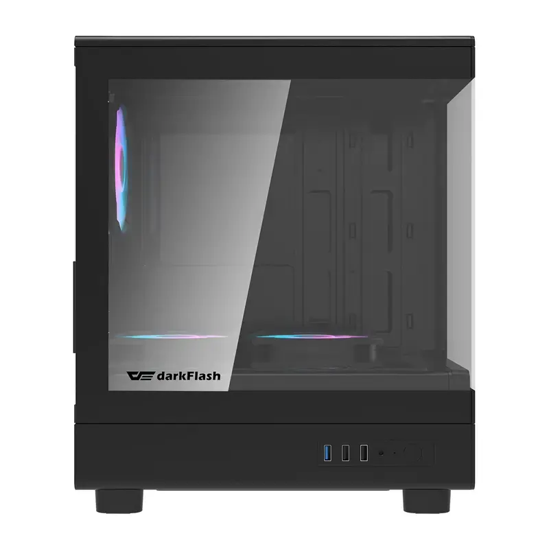 Korpusas DarkFlash DB330M Black v2 su trimis iš anksto sumontuotais ventiliatoriais