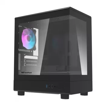 Korpusas DarkFlash DB330M Black v2 su trimis iš anksto sumontuotais ventiliatoriais