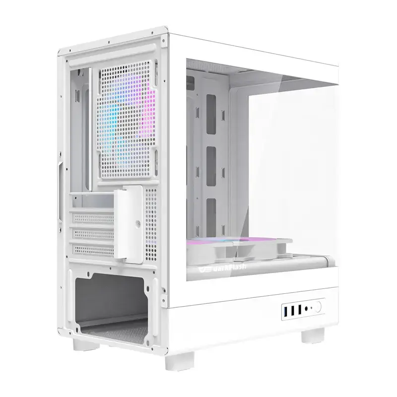 Korpusas Darkflash DB330M White v2 su trimis iš anksto sumontuotais ventiliatoriais, micro-ATX/mATX