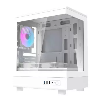 Korpusas Darkflash DB330M White v2 su trimis iš anksto sumontuotais ventiliatoriais, micro-ATX/mATX