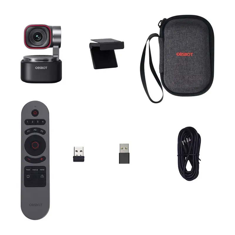 OBSBOT Tiny 3 Remote Combo – kompaktiška AI internetinė kamera su nuotolinio valdymo pulteliu