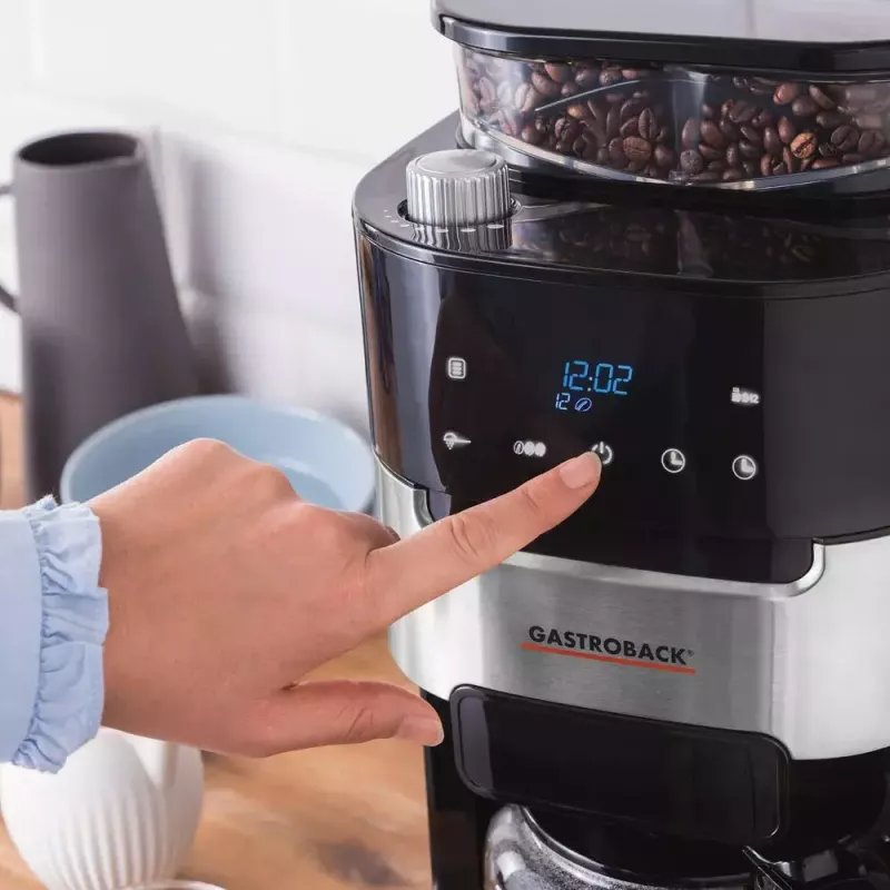 Lašelinis kavos virimo aparatas Gastroback 1.5 L Grind & Brew Pro