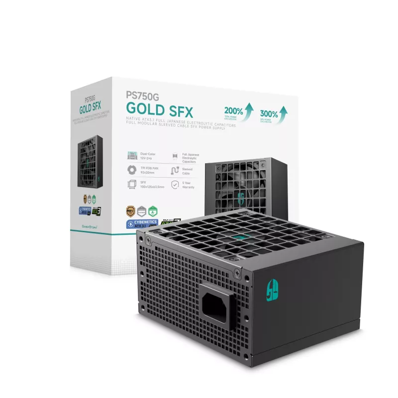 Maitinimo blokas DeepCool Gamer Storm PS750G 750 W ATX 20+4 kontaktų, FDB ventiliatorius 92 mm, juodas