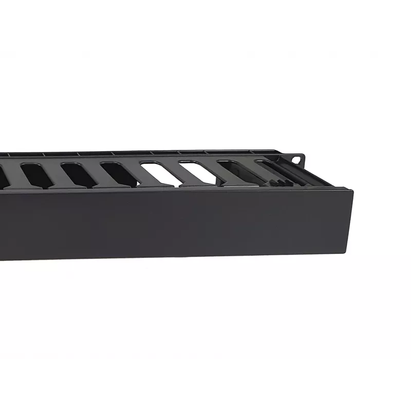 Equip 19 colių stovo kabelių valdymo skydelis, juodas