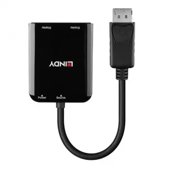 Lindy DisplayPort į 2 prievadų HDMI MST šakotuvas, DisplayPort, 2 x HDMI, kištukas, lizdas, tiesus, tiesus