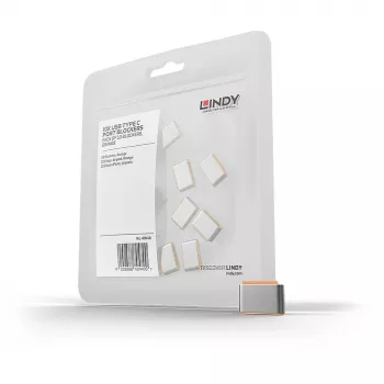 Lindy USB Type C prievadų blokatoriai (be rakto) – 10 vnt., oranžiniai