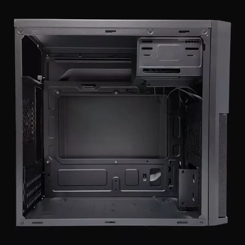 Korpusas PC Micro Tower LC-Power 2004MB-V3, Micro-ATX/Mini-ITX, juodas, maitinimo šaltinis viršuje, palaiko 2×3,5 colio + 2×2,5 colio, USB 3.2 Gen1