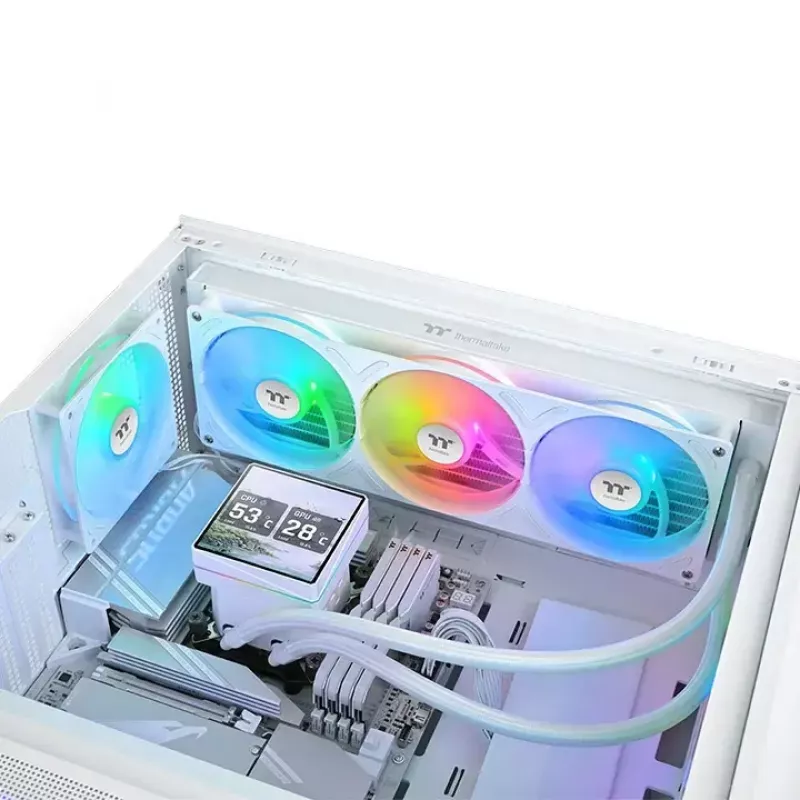 Vandens aušintuvas Thermaltake TH360 V3 Ultra ARGB — 3x 120 mm ventiliatoriai, 500–2500 RPM, 12 V, baltas