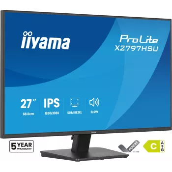 Kompiuterio monitorius IIYAMA ProLite X2797HSU-B1 27 colių (68,6 cm) Full HD 1920×1080 LED matinis 4 ms USB 3.2 Gen 1 garsiakalbiai VESA juodas