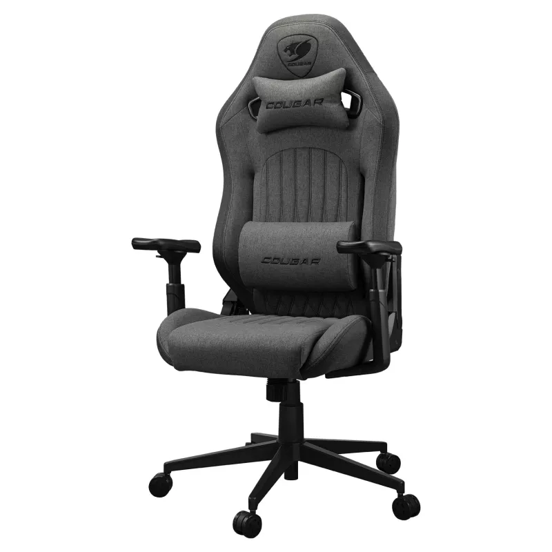 Universali žaidimų kėdė Cougar CGR-EPF-ROG — Juoda/Pilka, 125 cm minimalus aukštis, 710×670 mm sėdynė, 120 kg maks.