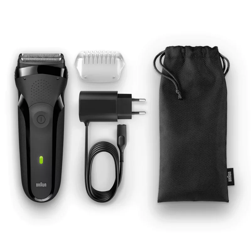 Braun Series 3 301s folijos skutimosi aparatas su trimeriu, juodas