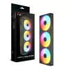 Ventiliatorių rinkinys Cougar Unity360-FB Single-Frame 360 ARGB PWM Forward, 120mm×3, 700–2500 RPM, FDB, 5.4 mmH2O, Juodas