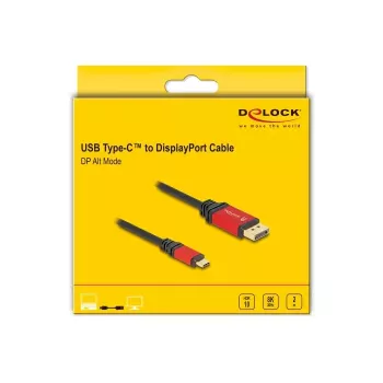 DeLOCK USB Type-C į DisplayPort laidas 8K 30Hz HDR 2m raudonas