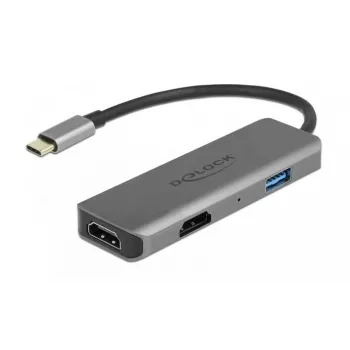 DeLOCK USB Type-C dvigubas HDMI adapteris 4K 60Hz su USB prievadu