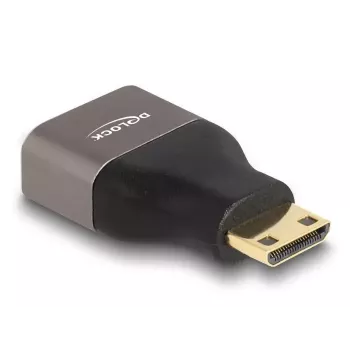 DeLOCK HDMI adapteris Mini-C (vyriškas) į A (moteriškas) 8K 60 Hz pilkas metalinis