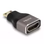 DeLOCK HDMI adapteris Mini-C (vyriškas) į A (moteriškas) 8K 60 Hz pilkas metalinis