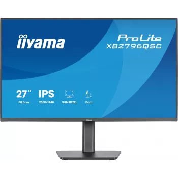 27 colių IIYAMA ProLite XB2796QSC-B1 IPS Quad HD 2560x1440 LED monitorius, 4 ms, USB-C, garsiakalbiai, aukštis reguliuojamas, VESA