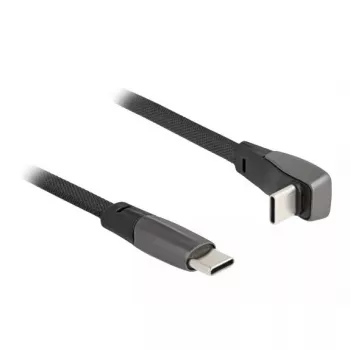 DeLOCK USB 2.0 plokščias juostinis kabelis USB Type-C vyriškas į vyrišką PD 3.0 60W 1m juodas
