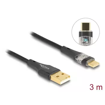 DeLOCK USB 2.0 laidas Type-A kištukas – Type-C kištukas 60W 3m