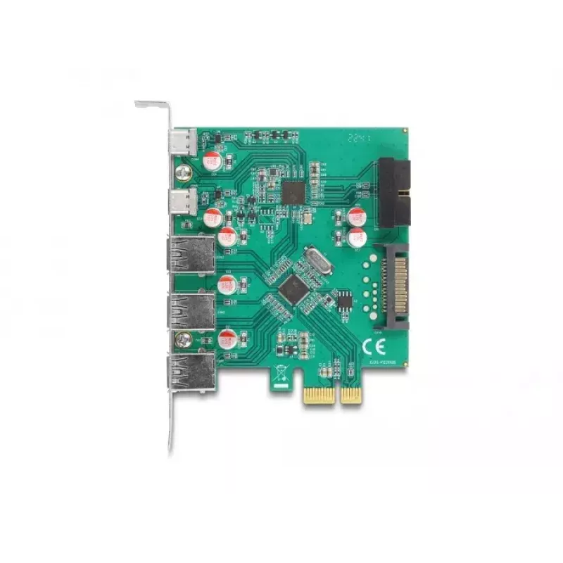 DeLOCK USB 5 Gbps PCI Express x1 kortelė 3x Type-A 2x Type-C 1x Header