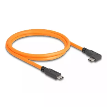 DeLOCK USB laidas USB Type-C kištukas – USB Type-C kištukas 90° kampu 1 m oranžinis