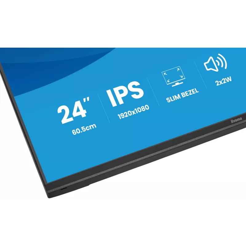 IIYAMA ProLite X2497HSU-B1 monitor 23,8 colio (60,5 cm) Full HD IPS 1920×1080 4 ms USB‑C 2×, garsiakalbiai, VESA, juodas