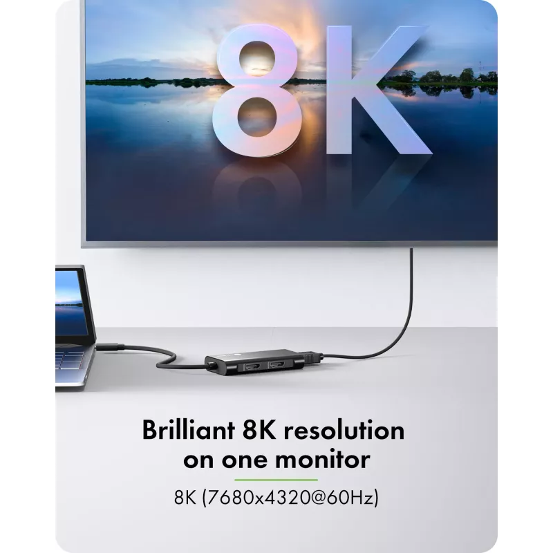 ICY BOX Adapter USB Type-C į 3x HDMI, USB 3.2 Gen 2 (3.1 Gen 2) Type-C, HDMI, 10000 Mbit/s, 144 Hz, 3840 x 2160, 7680 x 4320
