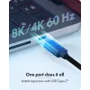 ICY BOX Adapter USB Type-C į 3x HDMI, USB 3.2 Gen 2 (3.1 Gen 2) Type-C, HDMI, 10000 Mbit/s, 144 Hz, 3840 x 2160, 7680 x 4320