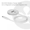 Belaidis įkroviklis club 3D CAC-3026 25W Qi2 magnetinis padėklas, Qi 2.2 MagSafe suderinamas, 1 m kabelis, baltas