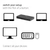 KVM jungiklis Club 3D Dual USB-C į HDMI, 2 prievadai, 4K UHD 3840x2160, USB-C konsolė, 65W PD, juodas