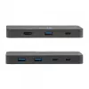 KVM jungiklis Club 3D Dual USB-C į HDMI, 2 prievadai, 4K UHD 3840x2160, USB-C konsolė, 65W PD, juodas