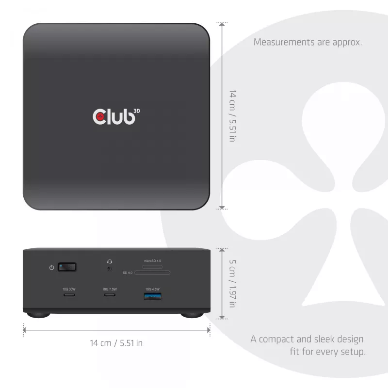 CLUB3D CSV-2562 Thunderbolt 5 dokavimo stotelė, M.2 SSD, 2×HDMI 8K60Hz, 180W, 120 Gbit/s