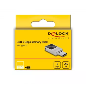 USB atmintinė DeLOCK 256GB USB-C 3.2 Gen 1 metalinis korpusas